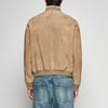 GIACCA BOMBER OVER IN PELLE SCAMOSCIATA - SAND