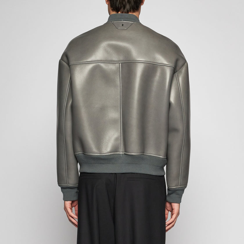 OVERSIZED-BOMBERJACKE AUS NAPPA-PLONGÈ – GRAU