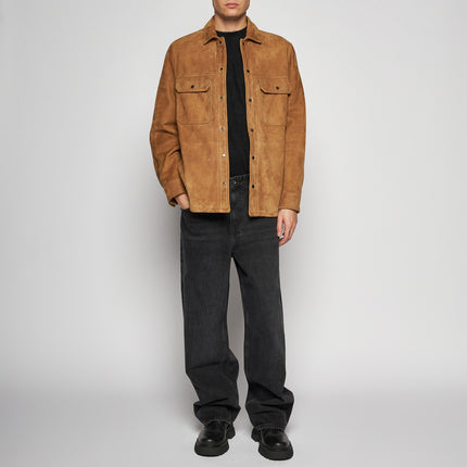 SUEDE SHIRT - CAMEL