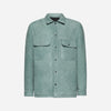 HAMMERED SUEDE SHIRT JACKET - WATER