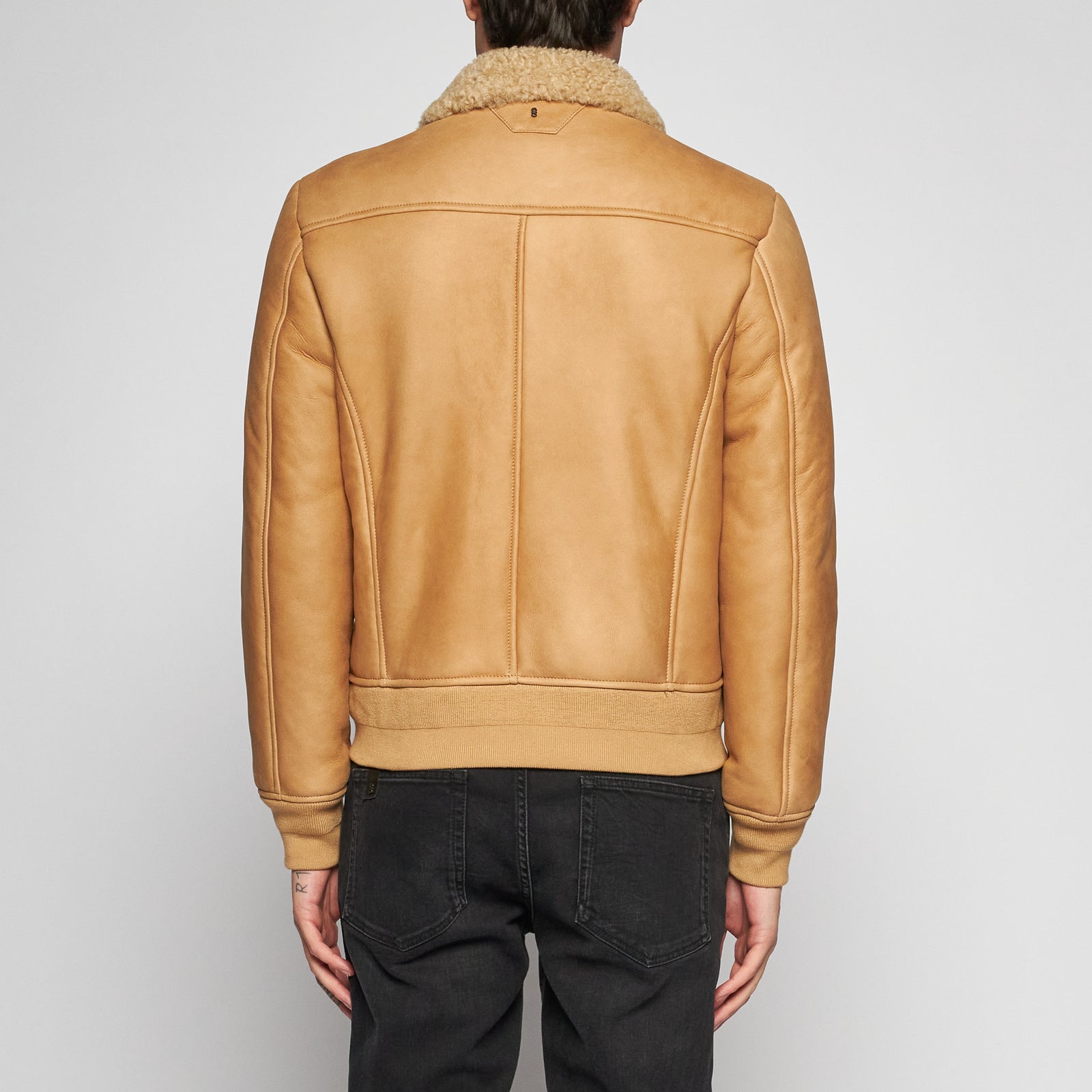 GIACCA BOMBER IN SHEARLING - NUDE