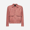 GIACCA BOMBER IN PELLE SCAMOSCIATA - ROSE