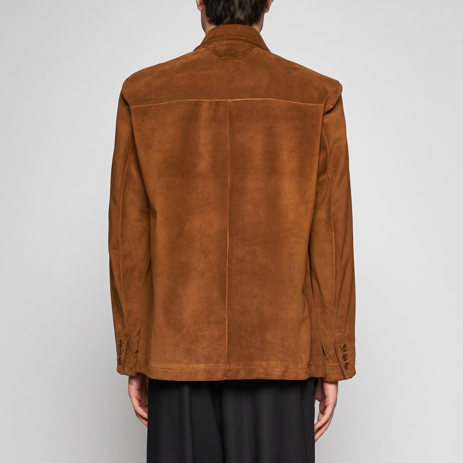 BLAZER IN PELLE SCAMOSCIATA INVECCHIATA – TOBACCO