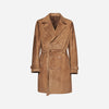 TRENCH IN PELLE SCAMOSCIATA - TAUPE