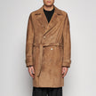 TRENCH IN PELLE SCAMOSCIATA - TAUPE