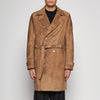 TRENCH IN PELLE SCAMOSCIATA - TAUPE