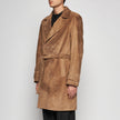 TRENCH IN PELLE SCAMOSCIATA - TAUPE