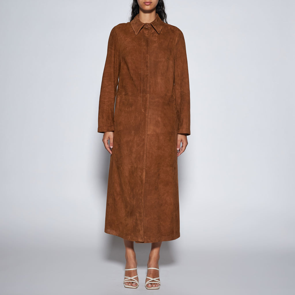 CAPPOTTO IN CAMOSCIO - TOBACCO