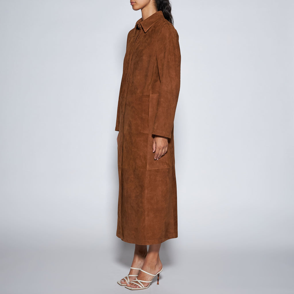 CAPPOTTO IN CAMOSCIO - TOBACCO