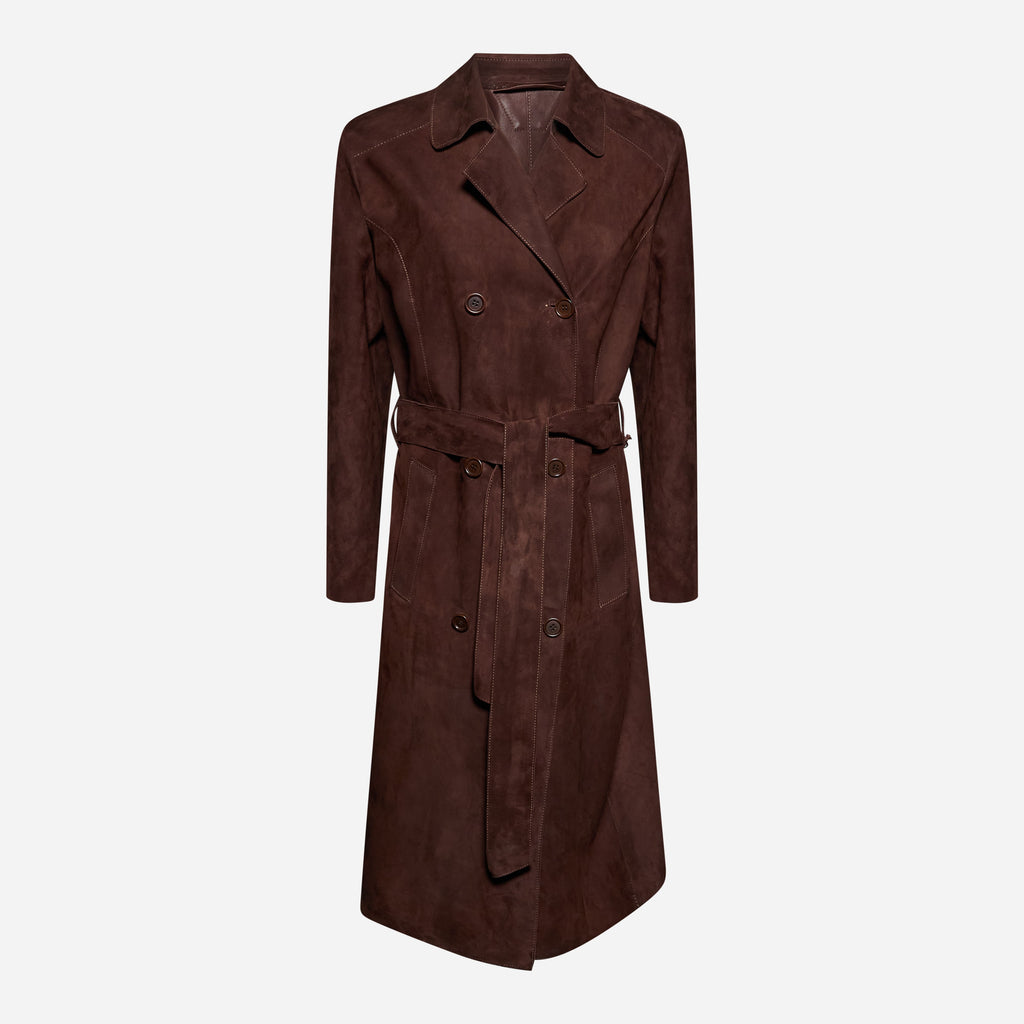 TRENCH IN CAMOSCIO - BROWN