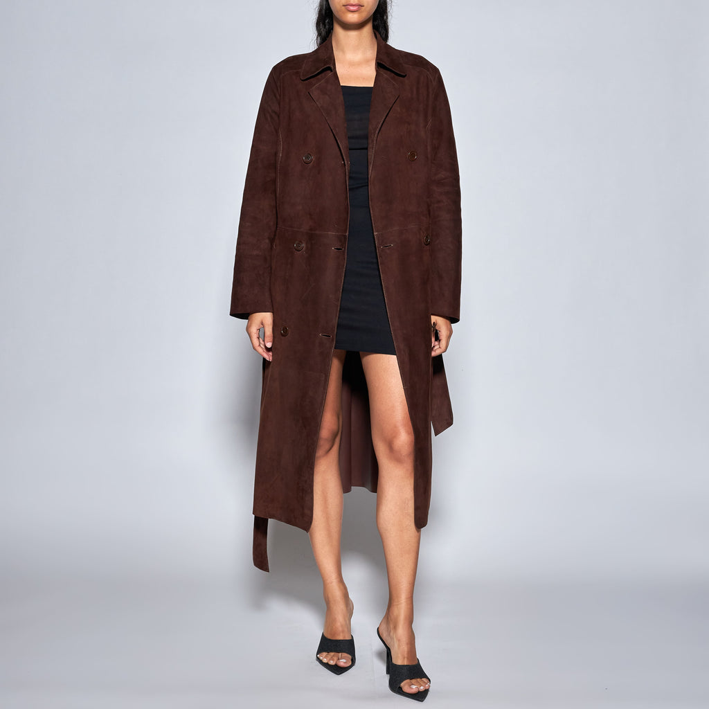 TRENCH IN CAMOSCIO - BROWN