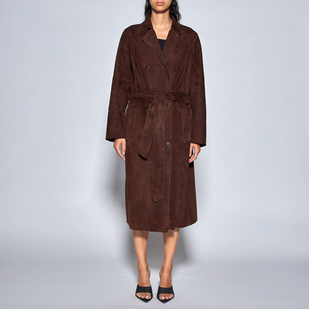 TRENCH IN CAMOSCIO - BROWN