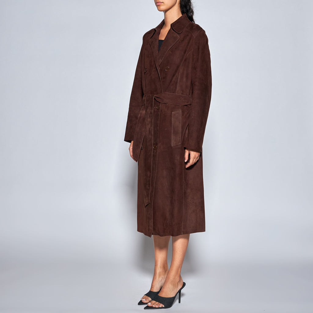 TRENCH IN CAMOSCIO - BROWN