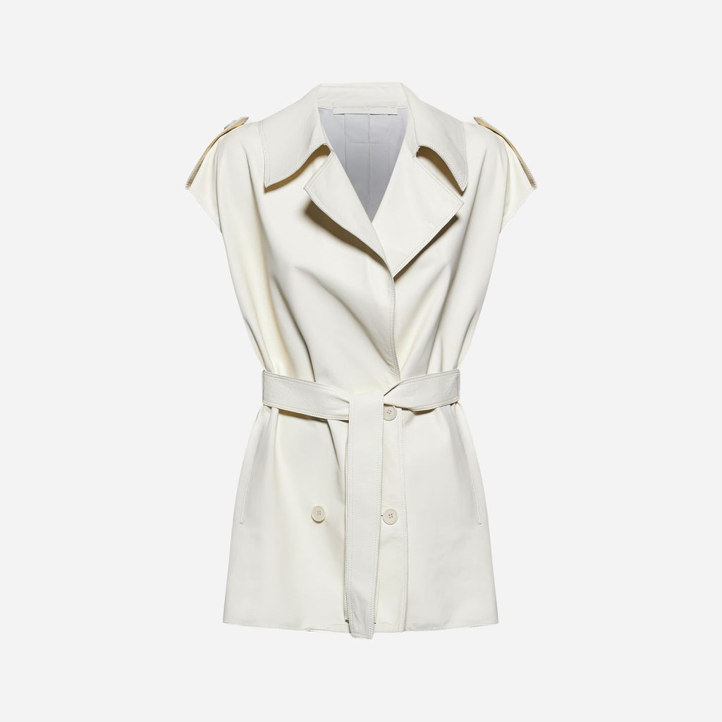 GIACCA SMANICATA IN NAPPA - IVORY