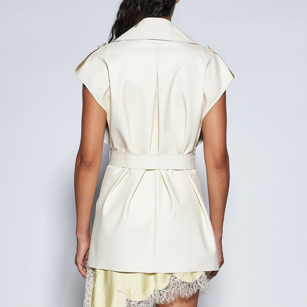 GIACCA SMANICATA IN NAPPA - IVORY