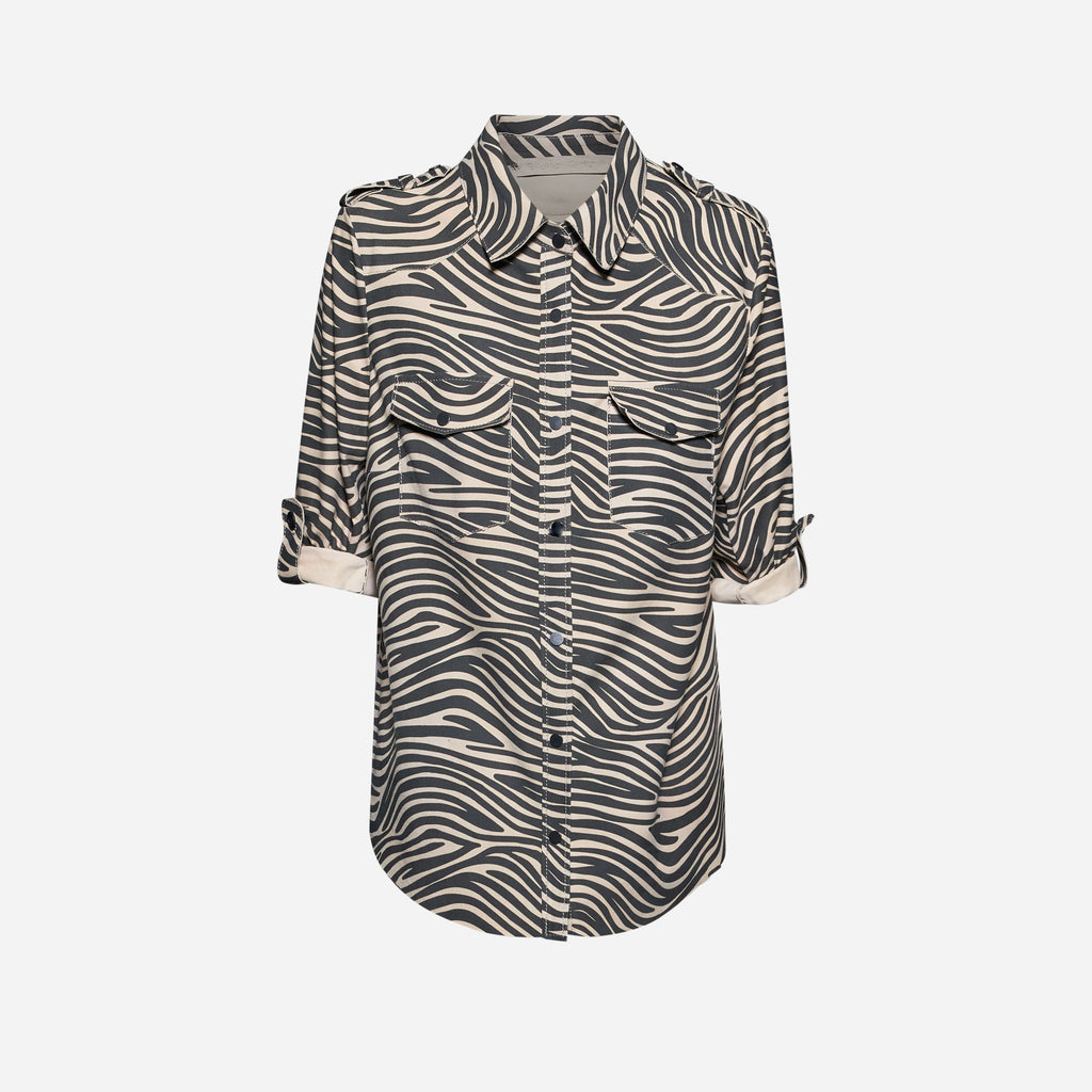 CAMICIA TEXAS IN CAMOSCIO ZEBRATO - IVORY
