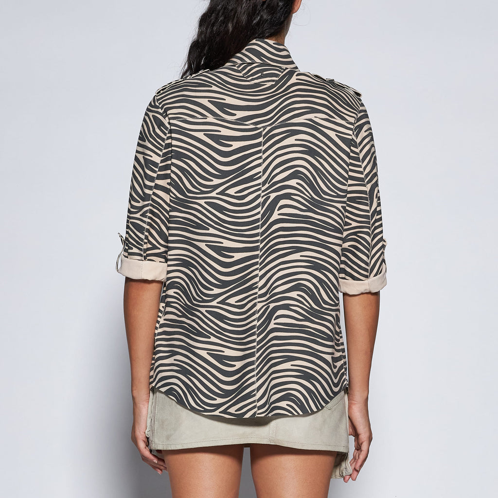 CAMICIA TEXAS IN CAMOSCIO ZEBRATO - IVORY
