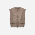 GILET IN PELLE CERATA - SAND