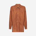 CAMICIA IN CAMOSCIO CON FRANGE - CARAMEL