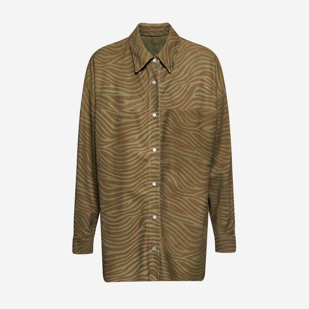 CAMICIA IN CAMOSCIO ZEBRATO - ARMY