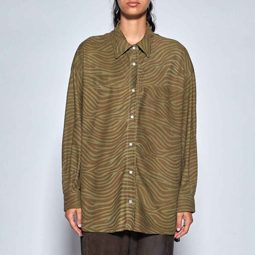 CAMICIA IN CAMOSCIO ZEBRATO - ARMY