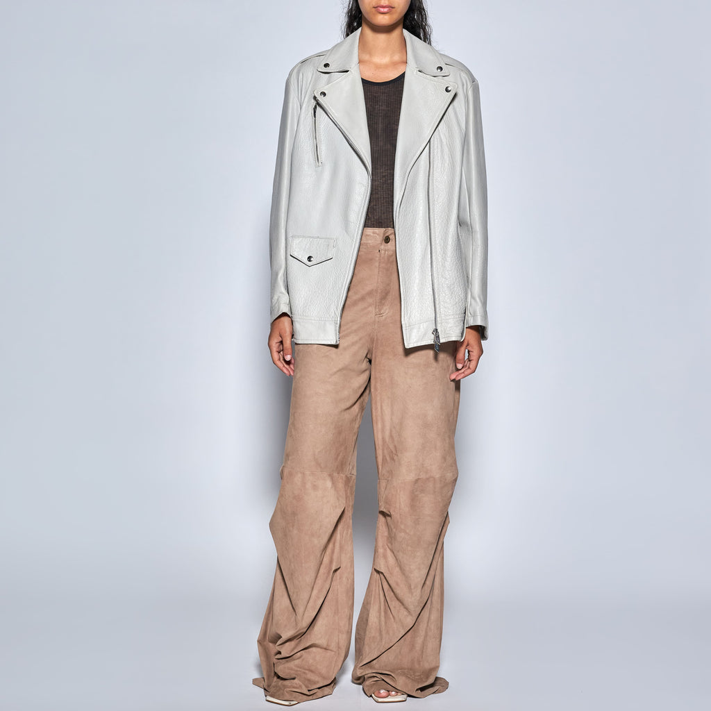 PANTALONI IN CAMOSCIO - BEIGE