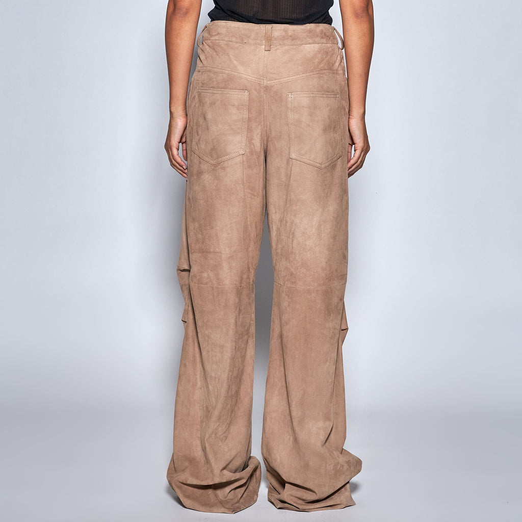 PANTALONI IN CAMOSCIO - BEIGE