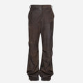 PANTALONI IN PELLE INVECCHIATA - COFFEE