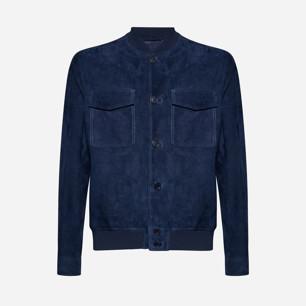 BOMBER CAMOSCIO - BLUE