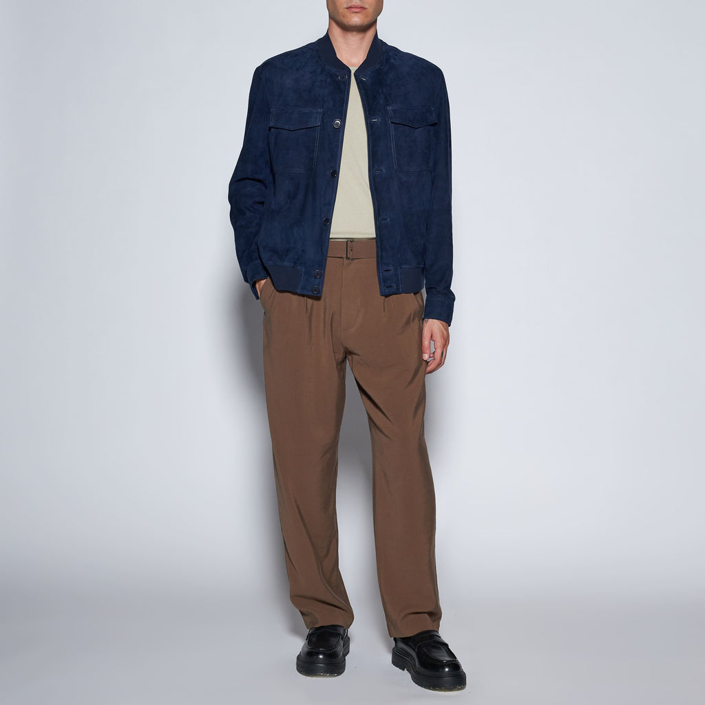 BOMBER CAMOSCIO - BLUE