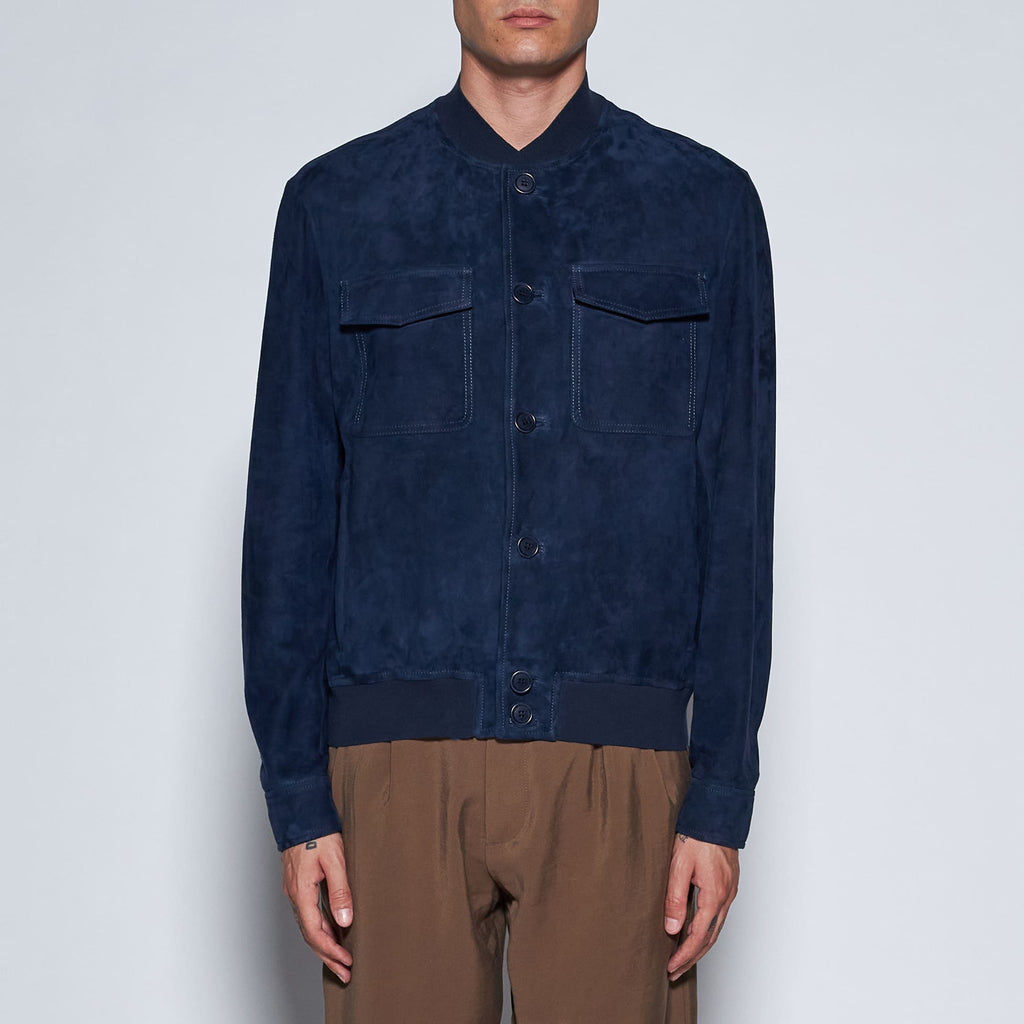 BOMBER CAMOSCIO - BLUE