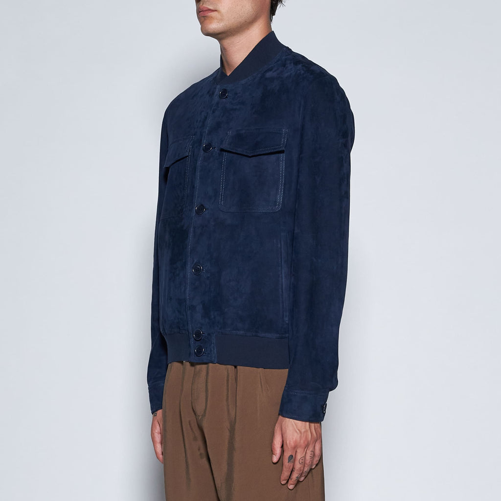 BOMBER CAMOSCIO - BLUE