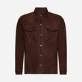 CAMICIA IN CAMOSCIO - DARK BROWN