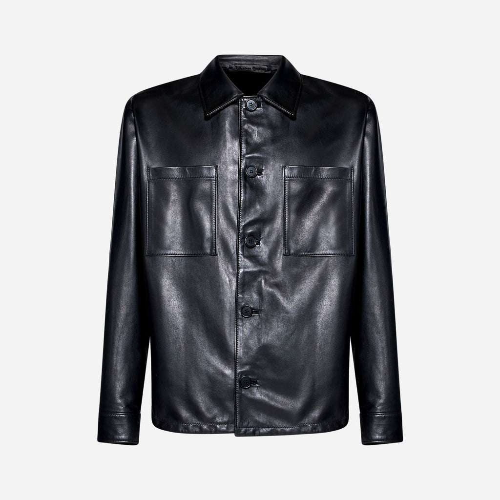 CAMICIA IN NAPPA - BLACK