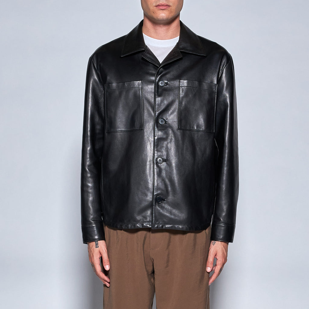CAMICIA IN NAPPA - BLACK