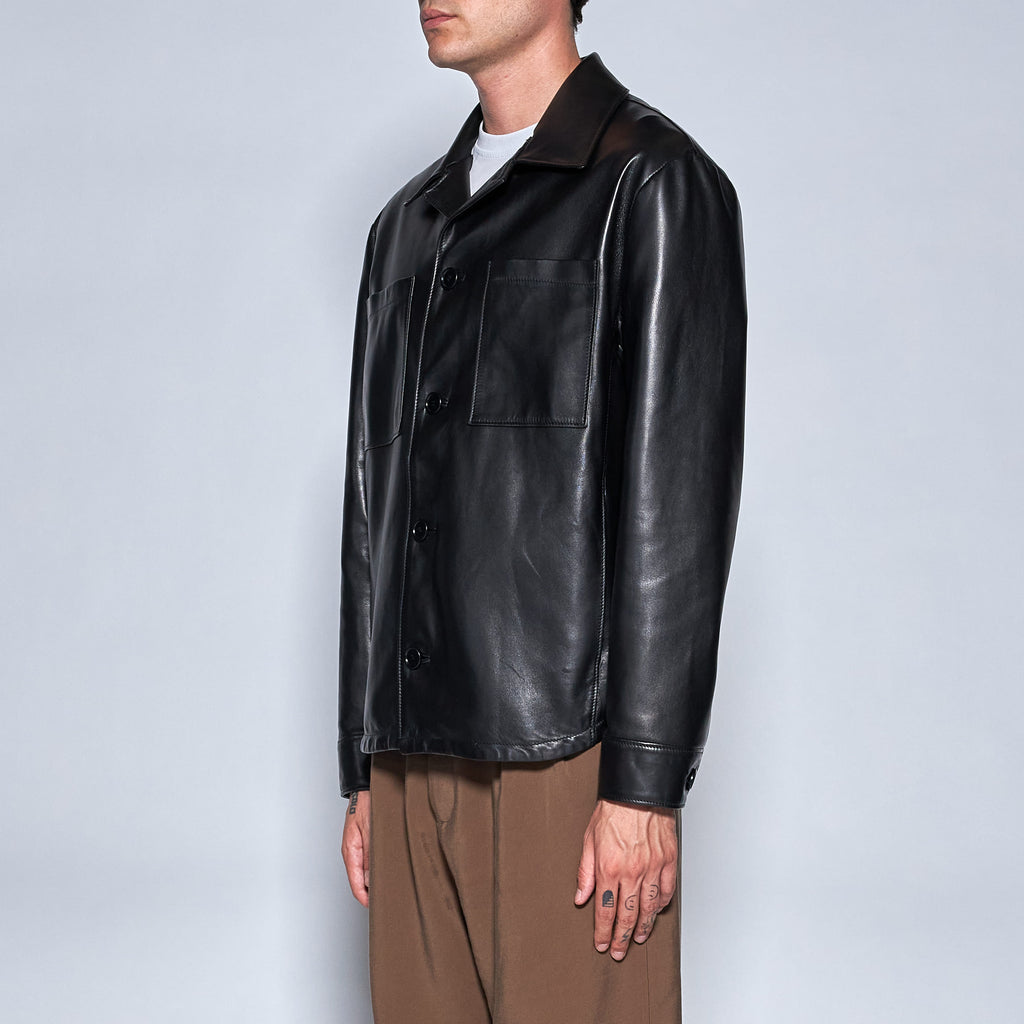 CAMICIA IN NAPPA - BLACK