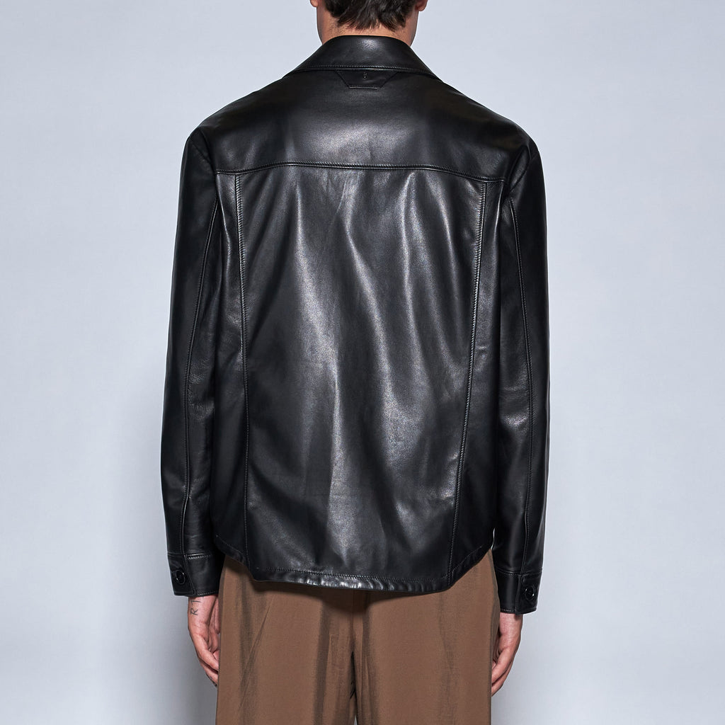 CAMICIA IN NAPPA - BLACK