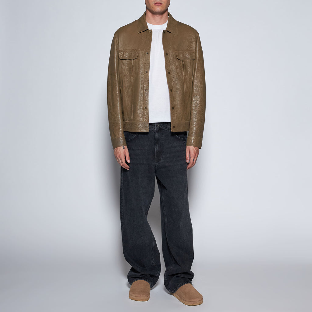 GIACCA IN PELLE MARTELLATA - ARMY