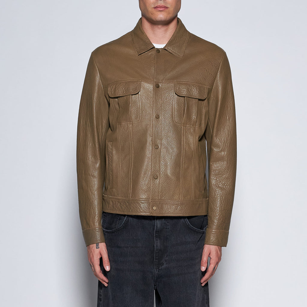 GIACCA IN PELLE MARTELLATA - ARMY