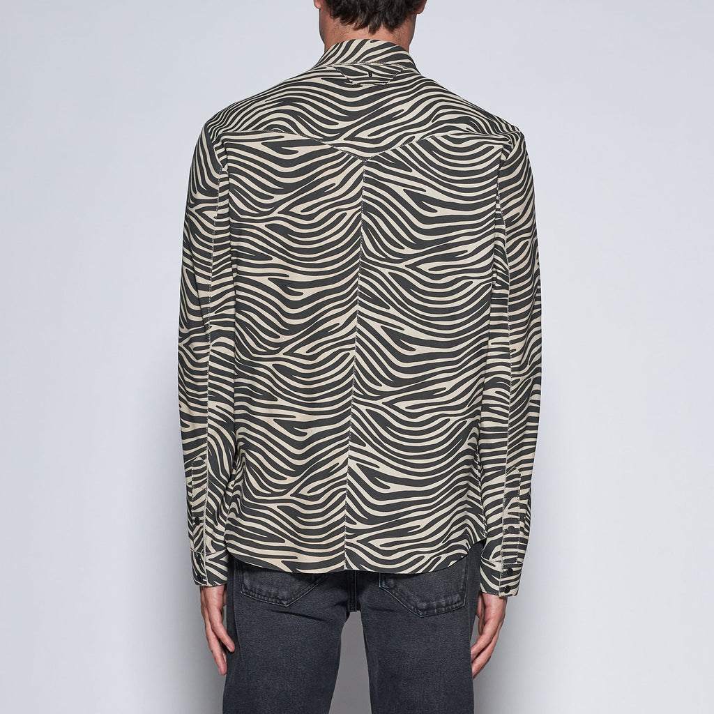 CAMICIA TEXAS IN CAMOSCIO ZEBRA - IVORY
