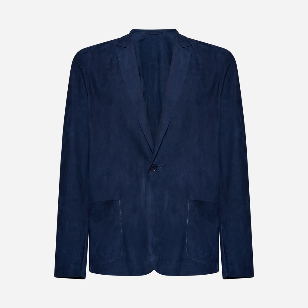 BLAZER IN CAMOSCIO - BLUE