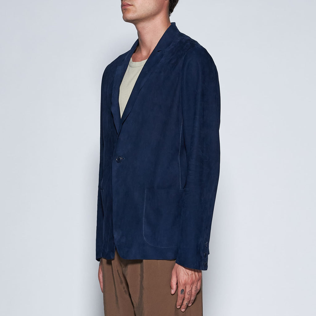 BLAZER IN CAMOSCIO - BLUE