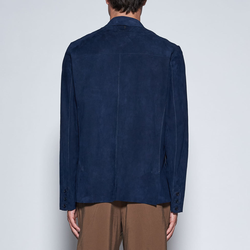 BLAZER IN CAMOSCIO - BLUE