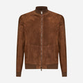 GIACCA BOMBER IN CAMOSCIO - TOBACCO
