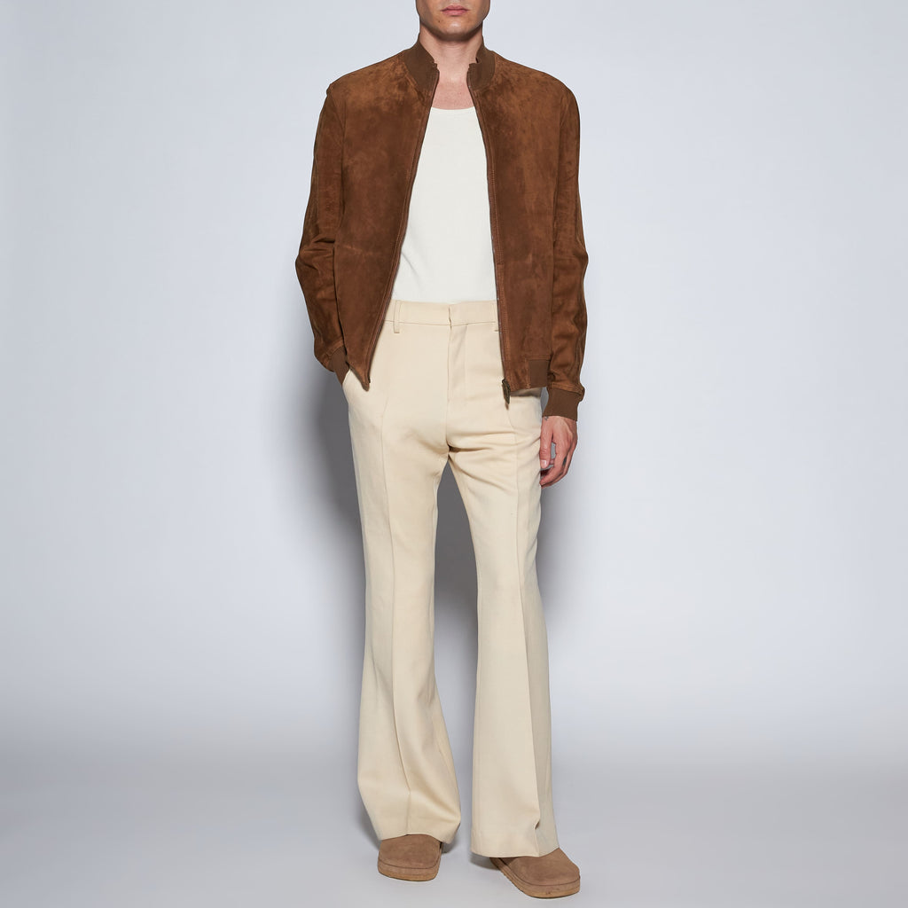 GIACCA BOMBER IN CAMOSCIO - TOBACCO