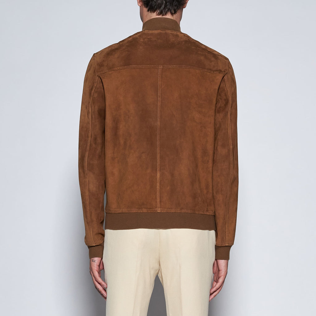GIACCA BOMBER IN CAMOSCIO - TOBACCO