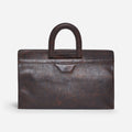 BORSA A MANO IN PELLE INVECCHIATA - BROWN