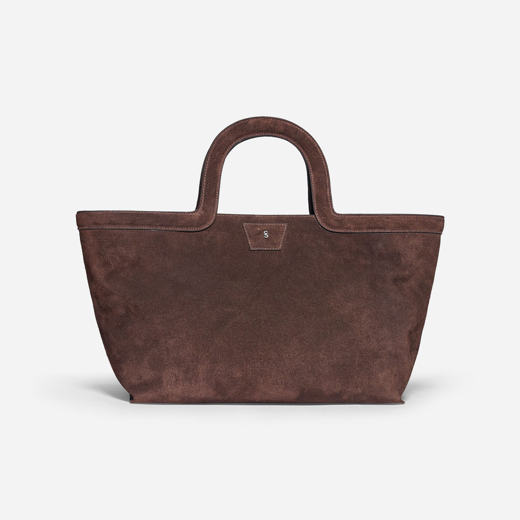 BORSA A MANO IN PELLE SCAMOSCIATA