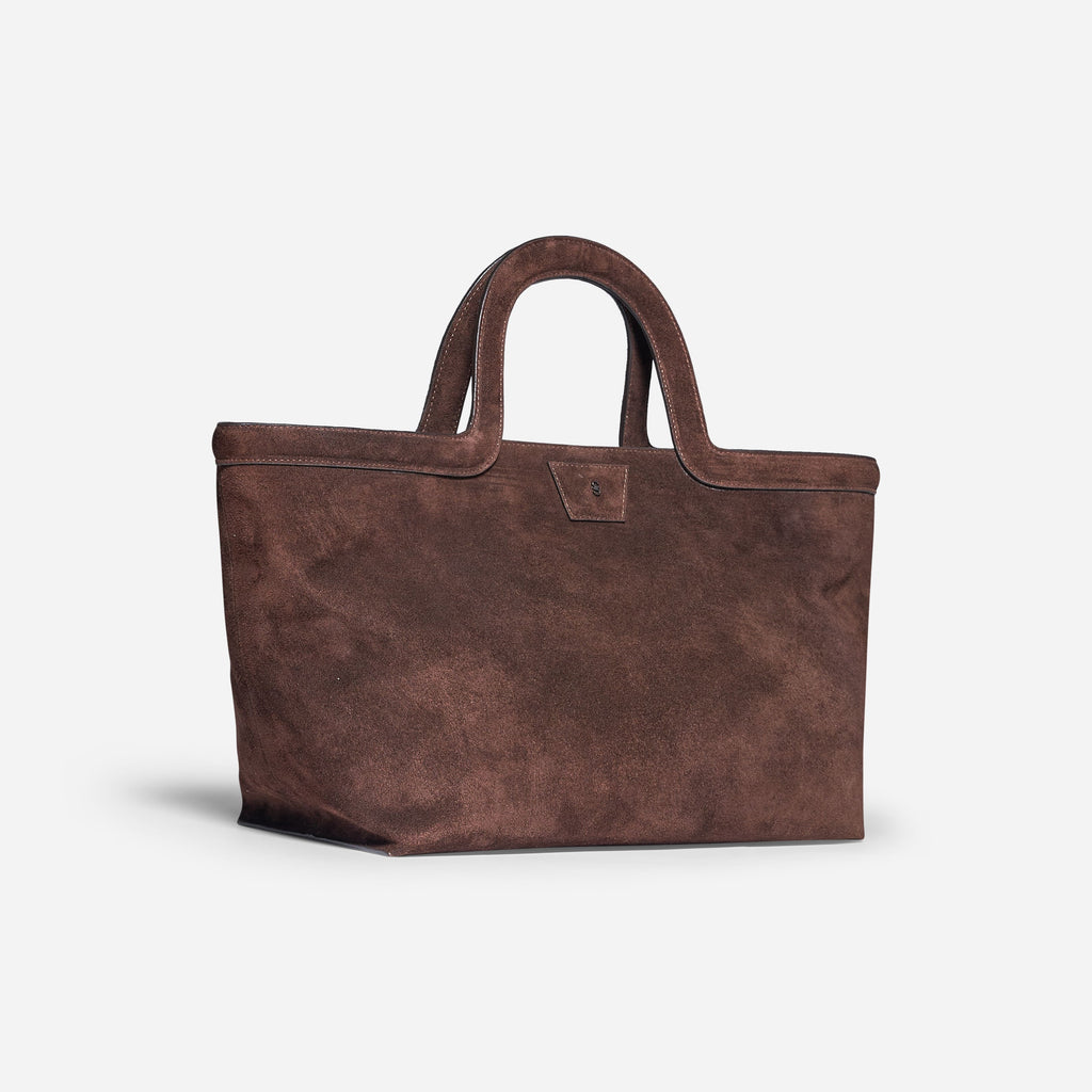 BORSA A MANO IN PELLE SCAMOSCIATA