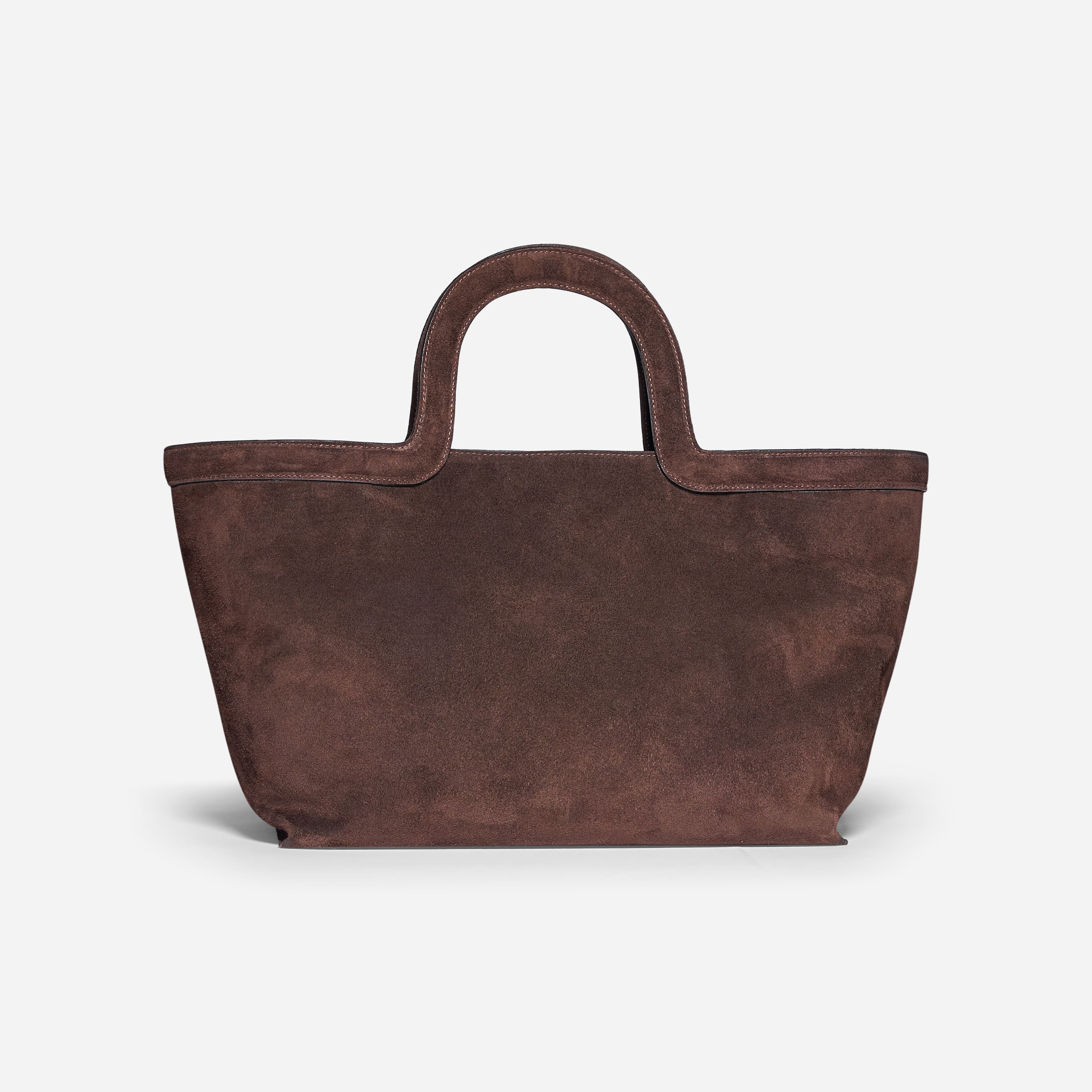 BORSA A MANO IN PELLE SCAMOSCIATA